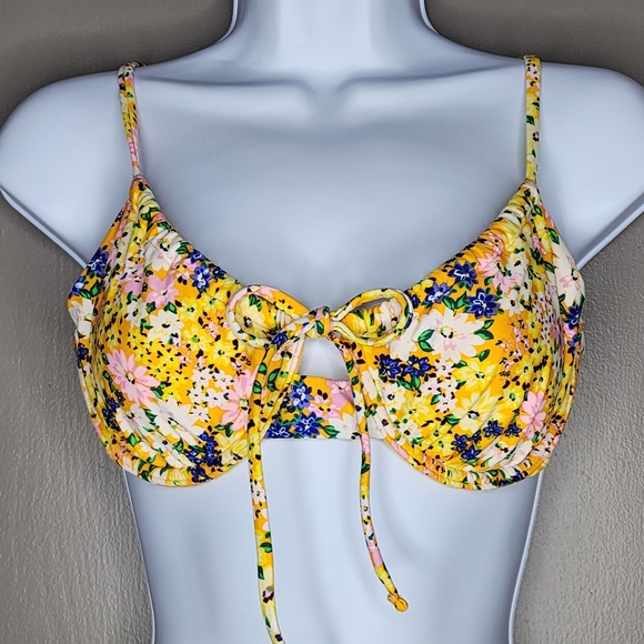 TIME AND TRU Yellow Floral Bikini Set Size: M (8-10) EUC - Picture 10 of 12